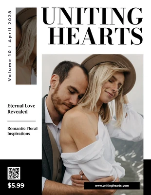 Free  Template: White and Black Wedding Cover Magazine