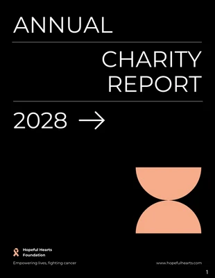 Free  Template: Black Orange and Tosca Annual Charity Report