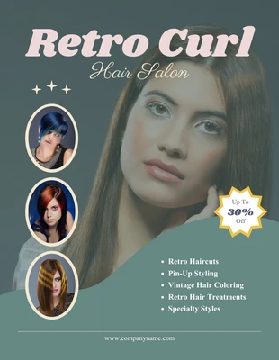 Free  Template: Salão de cabeleireiro Retro Flyer