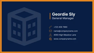 Navy And Orange Simple Corporate Business Card - Pagina 2