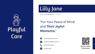 Professional Babysitter Business Card - Pagina 2