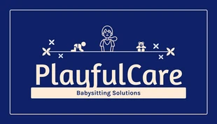 Free  Template: Professional Babysitter Business Card
