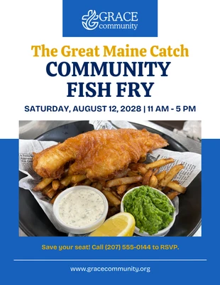 Free  Template: Fish Fry Flyer Template