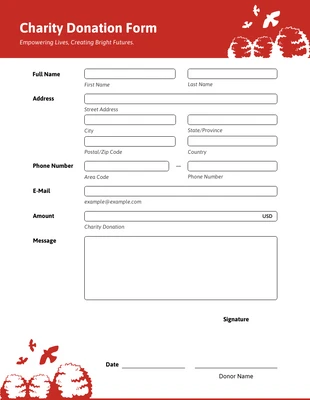 premium  Template: Formulário de Doação Vermelho Simples