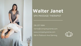 Olive Modern Luxury Massage Theraphist Business Card - صفحة 2