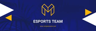 Free  Template: Blau Gelb und Weiß Modern Ästhetisch Futuristisch Esport Gaming Team Banner