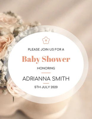 Free  Template: Elegante Rosen Baby Shower Einladung
