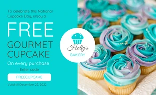 premium  Template: Bon pour un cupcake gratuit de Gourmet