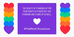 Free  Template: Twitter-Beitrag mit Zitat zum Pride-Monat