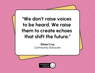 Free  Template: Póster de citas motivacionales para organizaciones sin fines de lucro.
