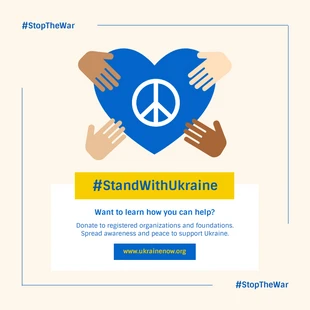 Free  Template: Messaggio Instagram dell'Ucraina per la pace nel mondo