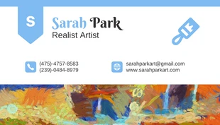 White And Blue Modern Abstract Professional Painting Business Card - Pagina 2