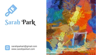 Free  Template: Carte de visite d'une peinture professionnelle abstraite moderne, blanche et bleue