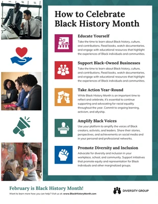 premium  Template: Infografía sobre cómo celebrar el Mes de la Historia Afroamericana