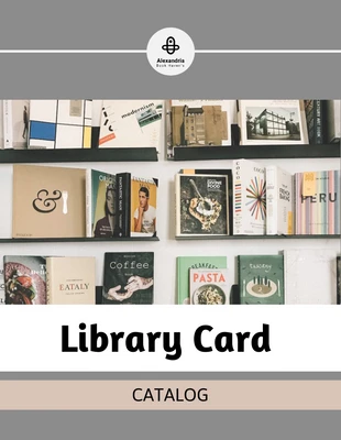Free  Template: Modèle de catalogue de cartes de bibliothèque
