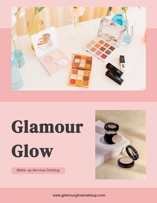 Free  Template: Catálogo de serviços de maquiagem rosa