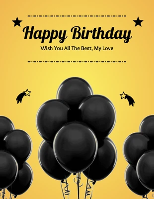 Free  Template: Volante amarillo de feliz cumpleaños