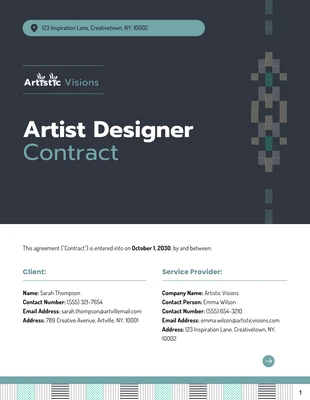 Free  Template: Artist Designer Contract Template