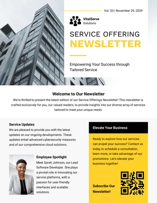 business  Template: Service Offerings Newsletter