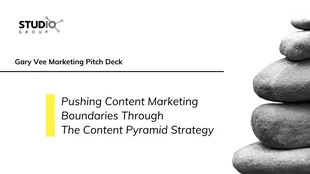 premium  Template: Modelo de pitch deck de marketing branco e amarelo
