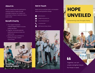 premium  Template: Purple and White Modern Simple Charity Brochure
