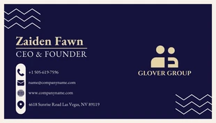 Navy And Broken White Modern Professional Luxury Business Card - Page 2