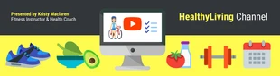 premium  Template: Banner do YouTube sobre estilo de vida saudável