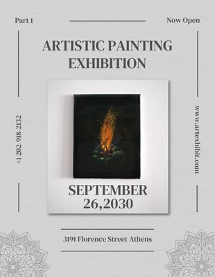 Free  Template: Light Grey Modern Texture Painting Exhibition Flyer