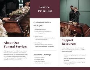 Clean Simple Compassionate Farewell Services Funeral Tri-fold  Brochure - Página 2