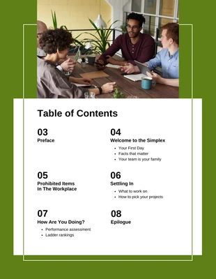 premium  Template: Generic Employee Handbook Table of Contents