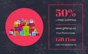 Free  Template: Buono regalo di Natale Dark Snowflakes