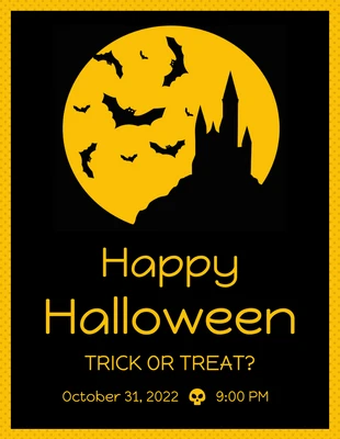 Free  Template: Yellow Halloween Poster