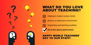 Free  Template: Message Twitter de la Journée mondiale des enseignants de la Passion