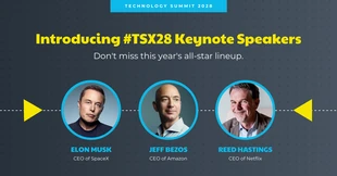 business  Template: المتحدثون الداكنون Keynote LinkedIn Banner Ad