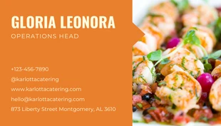 Orange Modern Photo Food Catering Business Card - Seite 2