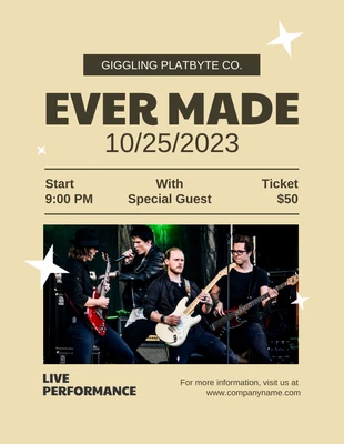 Free  Template: Yellow Modern Band Performance Flyer
