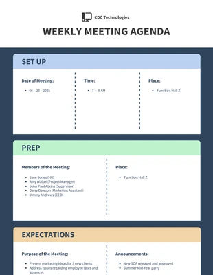 Weekly Meeting Agenda Template - Venngage