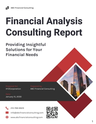 Free  Template: Informe de consultoría de análisis financiero