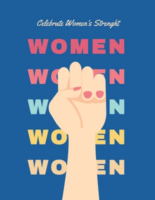 Free  Template: Affiche bleue moderne sur l'égalité des sexes