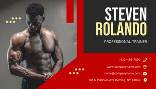 Red And Dark Grey Professional Fitness Business Card - Pagina 2
