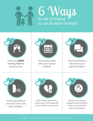 Free  Template: 6 Ways to Be a Friend to an Autism Parent