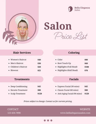 premium  Template: Salon Price List Template