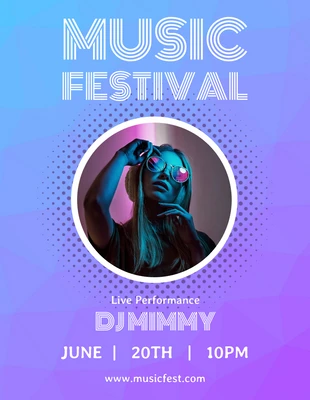 Free  Template: Flyer zum Musikfestival mit geometrischem Muster und Farbverlauf
