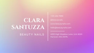 Gradient Minimalist Beauty Nails Business Card - Página 2