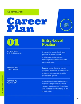 Free  Template: Simple Blue And Apple Green Career Plan