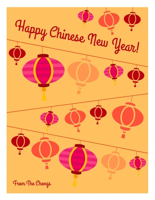 business  Template: Laternen, Chinesische Neujahrskarte