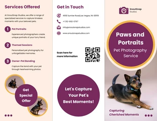 Free  Template: Pet Photography Services Brochure