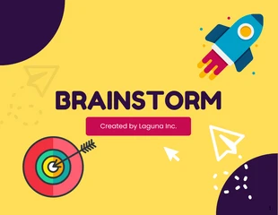 Free  Template: Apresentação de Brainstorming de Negócios Estética Lúdica e Alegre em Amarelo e Marinho