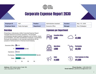 Free interactive Template: Modèle de rapport de dépenses d'entreprise