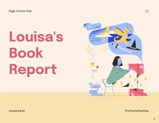Free  Template: Yellow and Pink Book Report Education Presentations